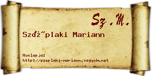 Széplaki Mariann névjegykártya