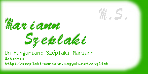 mariann szeplaki business card